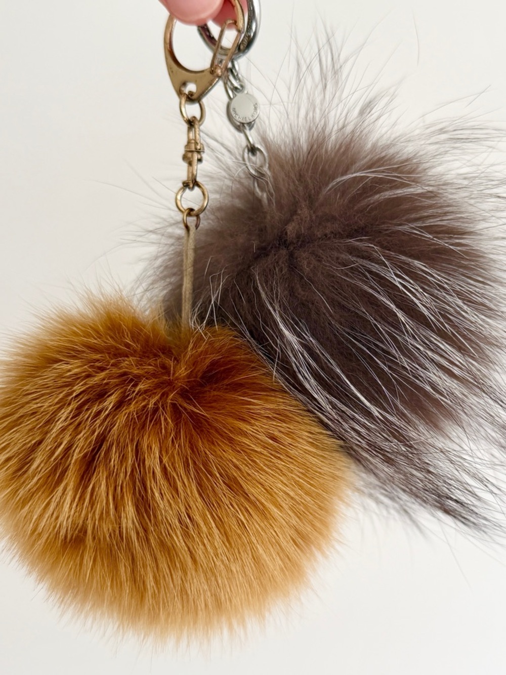 Fox Fur Pom Pom Bag Charms